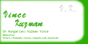 vince kuzman business card